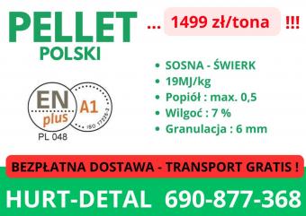 PELLET POLSKI - POLSKI PRODUCENT 1499zl paleta 