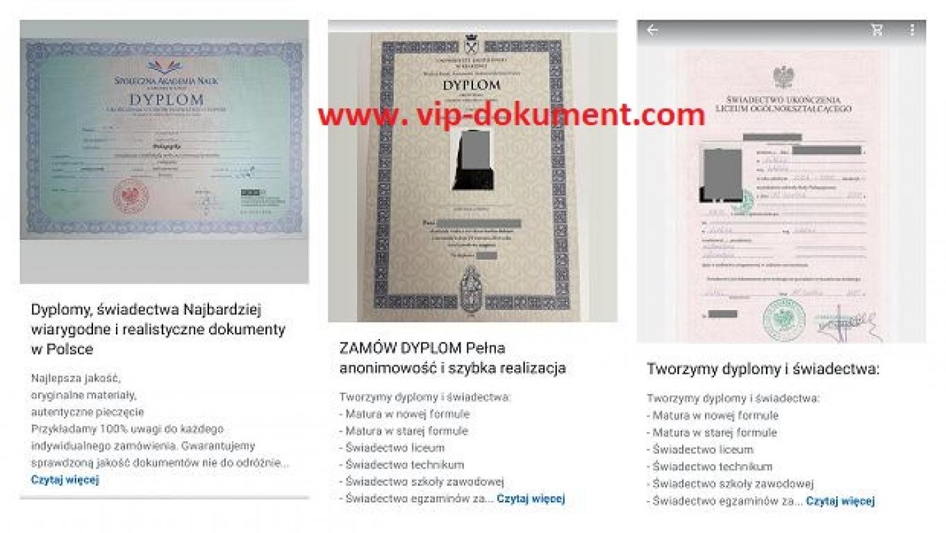 Tu kupisz mature, średnie, dyplom studiów,magister